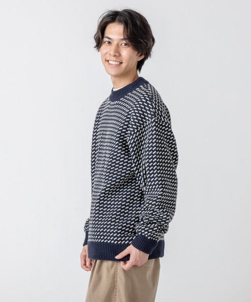 L.L.Bean（エルエルビーン）の「【JAPAN EDITION】ウェイン・セーター・バーズアイ（ニット/セーター・メンズ・ネイビー・MEDIUM/LARGE/SMALL）」の3枚目の写真