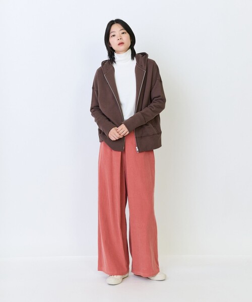 LOISIR(ロワズィール)の「度詰め裏毛ジップフーディ(Tシャツ/カットソー・レディース・ブラウン/ブラック/ベージュ・FREE)」の4枚目の写真