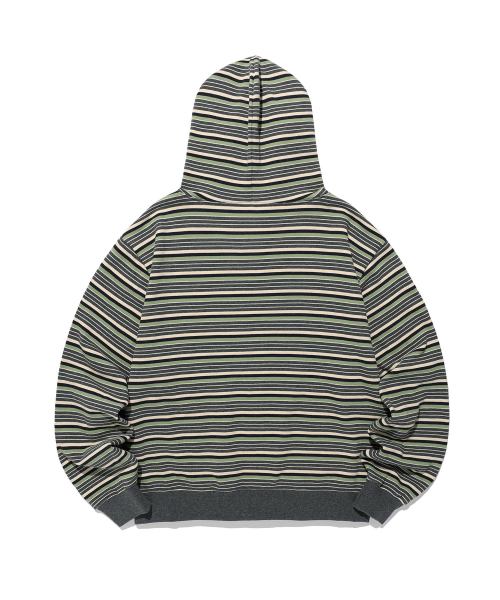 NICE GHOST CLUB(ナイスゴーストクラブ)の「ストライプ 3スター フーディー ジップアップ_GREEN(NG2GFUM483A)(パーカー・レディース・グリーン・SMALL/MEDIUM)」の2枚目の写真