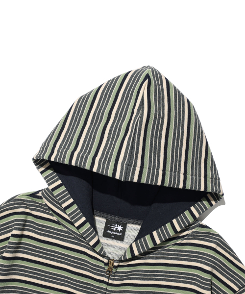 NICE GHOST CLUB(ナイスゴーストクラブ)の「ストライプ 3スター フーディー ジップアップ_GREEN(NG2GFUM483A)(パーカー・レディース・グリーン・SMALL/MEDIUM)」の3枚目の写真