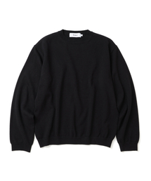 ベーシックエッセンシャルクロップラウンドニットBLACK