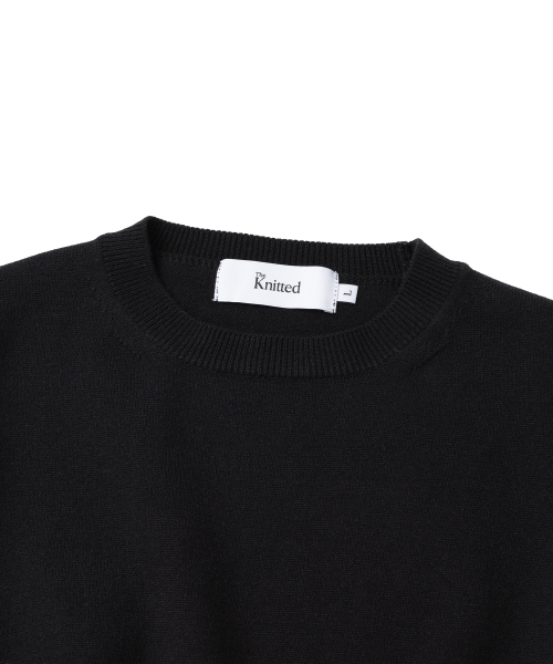 KNITTED(ニッティド)の「ベーシックエッセンシャルクロップラウンドニットBLACK(ニット/セーター・メンズ・その他・M/L/XL)」の2枚目の写真