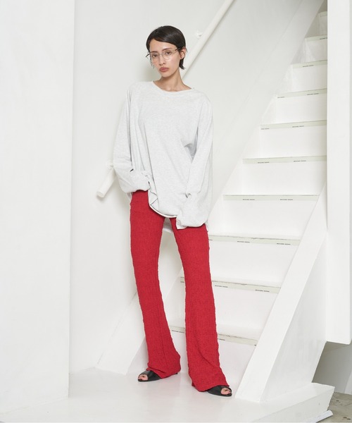 OFROOM(オフルーム)の「【2026秋冬新作】Shirring Flare Pants|シャーリングフレアパンツ(その他パンツ・レディース・ブラック/レッド/ブルー/マスタード/ブラウン・FREE)」の9枚目の写真