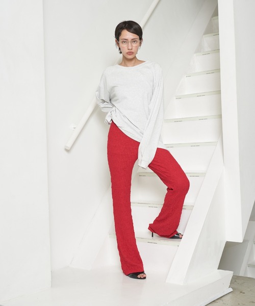 OFROOM(オフルーム)の「【2026秋冬新作】Shirring Flare Pants|シャーリングフレアパンツ(その他パンツ・レディース・ブラック/レッド/ブルー/マスタード/ブラウン・FREE)」の18枚目の写真