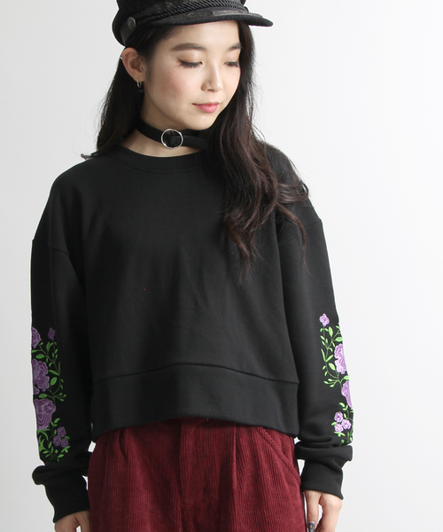 WEGO（ウィゴー）の「DISPARK/刺繍スウェット（スウェット・レディース・ブラック/グレー・FREE）」の2枚目の写真