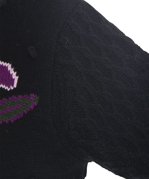 merry jenny（メリージェニー）の「ポンポンフラワーニット（ニット/セーター・レディース・ブラック/パープル・FREE）」の11枚目の写真