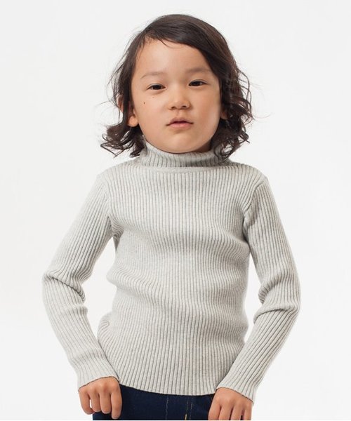 BREEZE（ブリーズ）の「リブタートル（ニット/セーター・キッズ・キナリ/ピンク/ブルー/グレー/ブラック・130/110/90/95/80/140/100/120）」の4枚目の写真