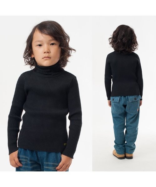 BREEZE（ブリーズ）の「リブタートル（ニット/セーター・キッズ・キナリ/ピンク/ブルー/グレー/ブラック・130/110/90/95/80/140/100/120）」の6枚目の写真