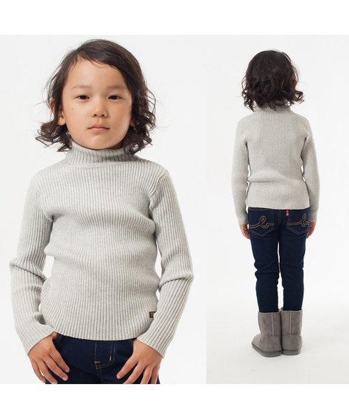 BREEZE（ブリーズ）の「リブタートル（ニット/セーター・キッズ・キナリ/ピンク/ブルー/グレー/ブラック・130/110/90/95/80/140/100/120）」の8枚目の写真