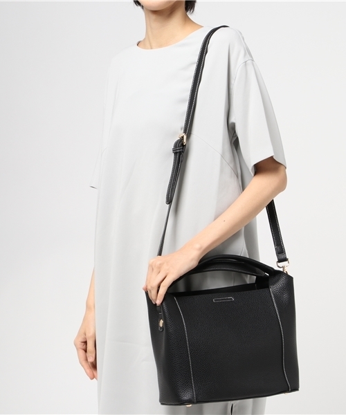 PLAIN CLOTHING（プレーンクロージング）の「サブバッグ付きミドルトートバッグ/ショルダーバッグ【PLAIN CLOTHING】（トートバッグ・レディース・ブラック/ベージュ/ネイビー/グレー・FREE）」の14枚目の写真