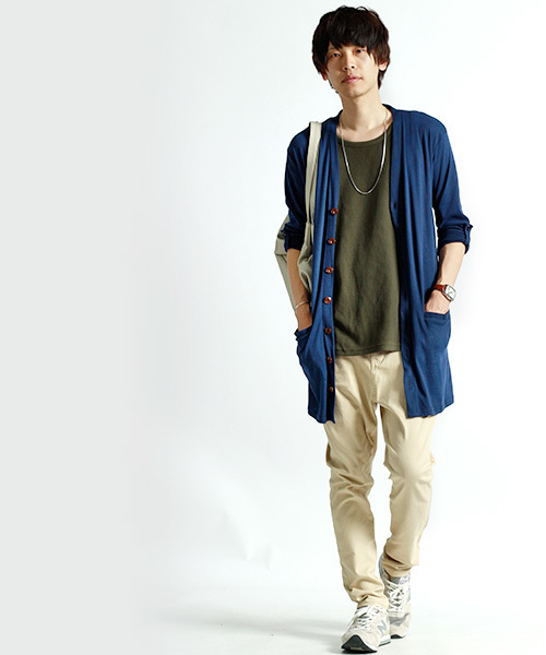 MONO-MART(モノマート)の「ワッフル編みオーバーロングタンクトップ/サイドスリットヘムライン(タンクトップ・メンズ・チャコール/ブラック/アイボリー/カーキ/ネイビー/ヘザーグレー/ベージュ/ブラウン系その他/バーガンディー/ブルーグリーン/キャメル/スモークピンク・L/XL/M)」の16枚目の写真