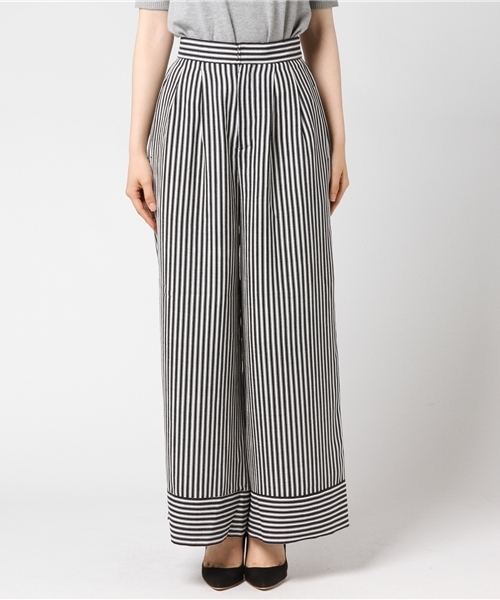 MOUSSY（マウジー）の「STRIPE PANTS（その他パンツ・レディース・ベージュ系その他/ダークネイビー・1/2）」の3枚目の写真