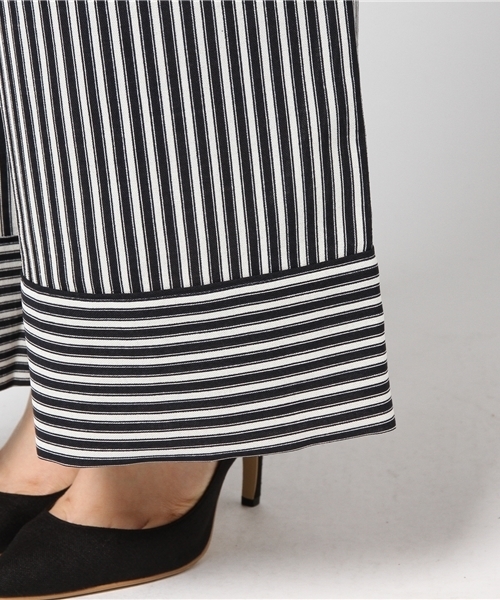 MOUSSY（マウジー）の「STRIPE PANTS（その他パンツ・レディース・ベージュ系その他/ダークネイビー・1/2）」の10枚目の写真