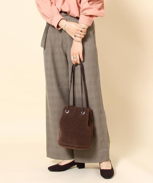 coen(コーエン)の「グレンチェックワイドパンツ(その他パンツ・レディース・ブラウン/ブラック・SMALL/LARGE/MEDIUM)」の2枚目の写真