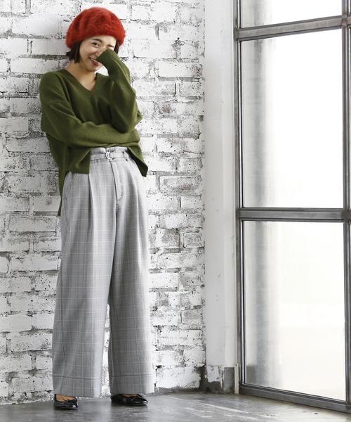coen(コーエン)の「グレンチェックワイドパンツ(その他パンツ・レディース・ブラウン/ブラック・SMALL/LARGE/MEDIUM)」の8枚目の写真