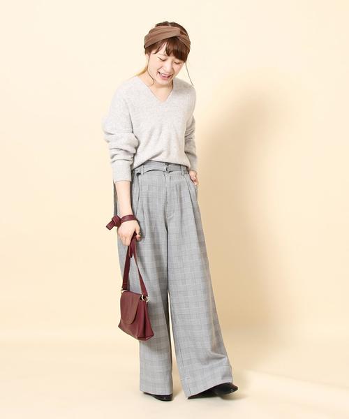 coen(コーエン)の「グレンチェックワイドパンツ(その他パンツ・レディース・ブラウン/ブラック・SMALL/LARGE/MEDIUM)」の10枚目の写真