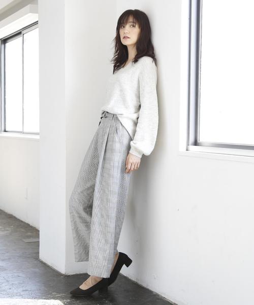 coen(コーエン)の「グレンチェックワイドパンツ(その他パンツ・レディース・ブラウン/ブラック・SMALL/LARGE/MEDIUM)」の3枚目の写真