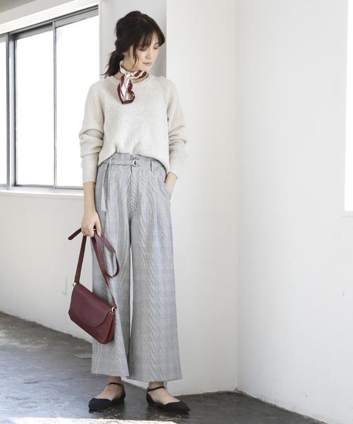 coen(コーエン)の「グレンチェックワイドパンツ(その他パンツ・レディース・ブラウン/ブラック・SMALL/LARGE/MEDIUM)」の5枚目の写真