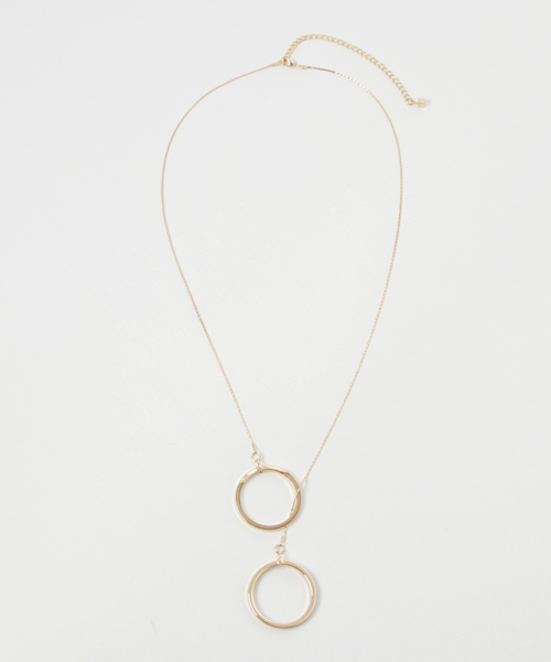 un dix cors（アンディコール）の「ダブルリングネックレス（ネックレス・レディース・ゴールド・ﾌﾘ-）」の2枚目の写真