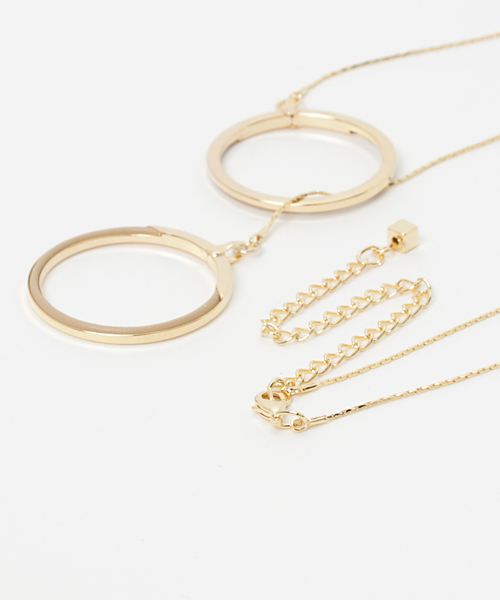 un dix cors（アンディコール）の「ダブルリングネックレス（ネックレス・レディース・ゴールド・ﾌﾘ-）」の4枚目の写真