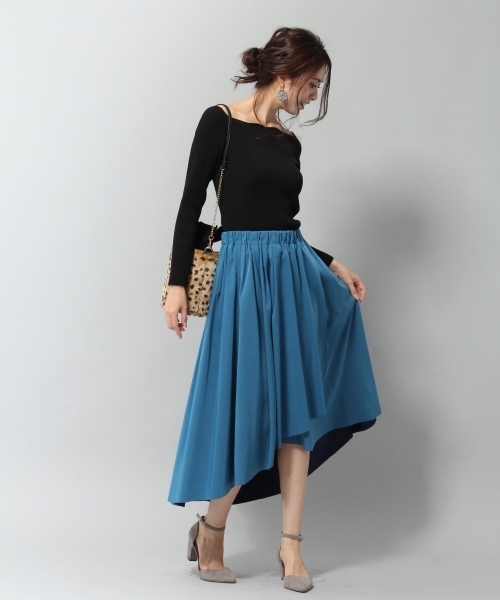 Andemiu（アンデミュウ）の「【ブルーWEB限定】スカラリブニットプルオーバーＬ／Ｓ774025（ニット/セーター・レディース・ブラック/グレー/ブラウン/ブルー/ピンク・FREE）」の7枚目の写真