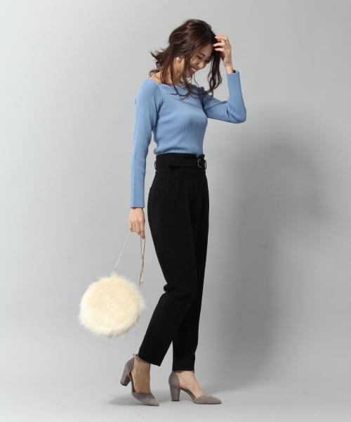 Andemiu（アンデミュウ）の「【ブルーWEB限定】スカラリブニットプルオーバーＬ／Ｓ774025（ニット/セーター・レディース・ブラック/グレー/ブラウン/ブルー/ピンク・FREE）」の11枚目の写真