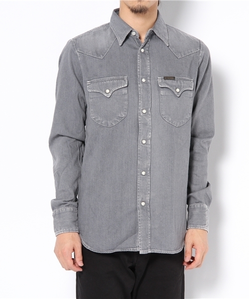 HYSTERIC GLAMOUR(ヒステリックグラマー)の「LU加工デニム長袖ウエスタンSH(シャツ/ブラウス・メンズ・インディゴブルー/グレー・SMALL/MEDIUM/LARGE)」の2枚目の写真