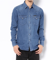 HYSTERIC GLAMOUR | LU加工デニム長袖ウエスタンSH(シャツ/ブラウス)