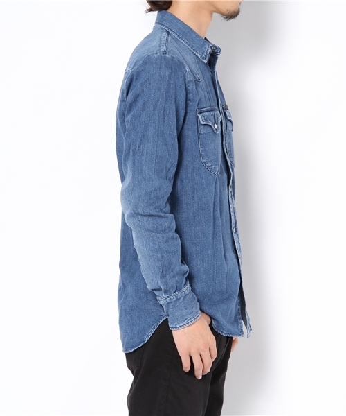 HYSTERIC GLAMOUR(ヒステリックグラマー)の「LU加工デニム長袖ウエスタンSH(シャツ/ブラウス・メンズ・インディゴブルー/グレー・SMALL/MEDIUM/LARGE)」の3枚目の写真