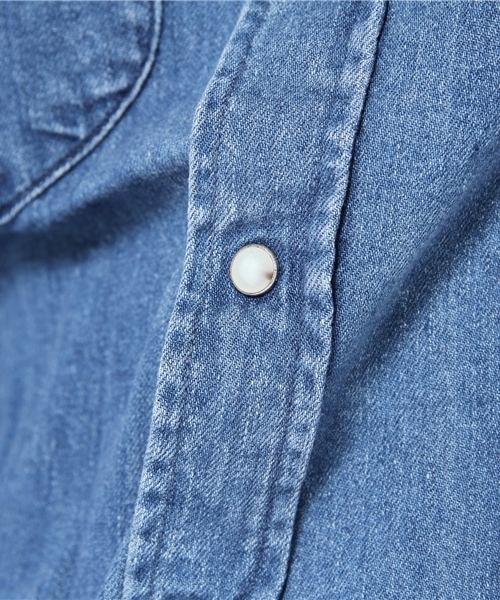 HYSTERIC GLAMOUR(ヒステリックグラマー)の「LU加工デニム長袖ウエスタンSH(シャツ/ブラウス・メンズ・インディゴブルー/グレー・SMALL/MEDIUM/LARGE)」の8枚目の写真