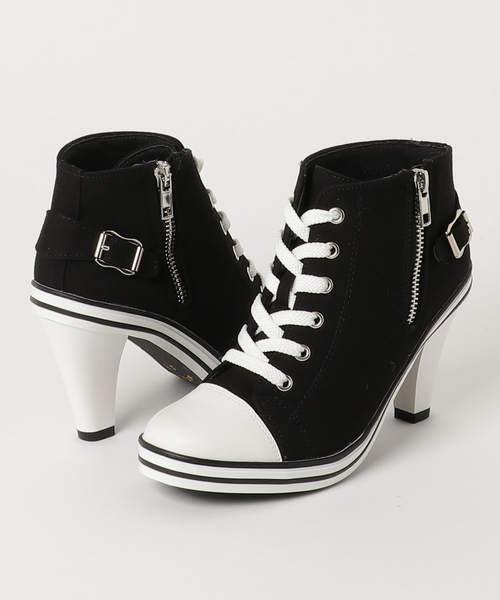 GeeRA(ジーラ)の「ヒールスニーカー(スニーカー・レディース・ホワイト/ブラック/ブラック×ホワイト・SMALL/MEDIUM/LARGE/X-LARGE)」の3枚目の写真