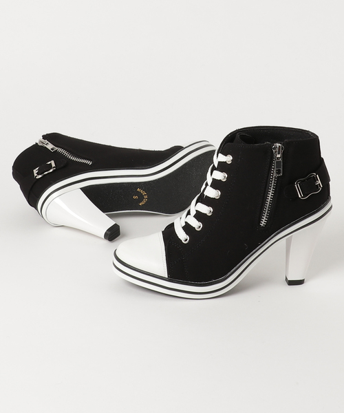 GeeRA(ジーラ)の「ヒールスニーカー(スニーカー・レディース・ホワイト/ブラック/ブラック×ホワイト・SMALL/MEDIUM/LARGE/X-LARGE)」の5枚目の写真