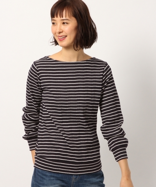 GLOBAL WORK（グローバルワーク）の「【WEB LIMITED有】リブソデパフプルオーバー9分袖/777524（Tシャツ/カットソー・レディース・ダークブルー/ライトグレー/ホワイト/その他2/ブラック/クリアレッド・LARGE/MEDIUM）」の5枚目の写真