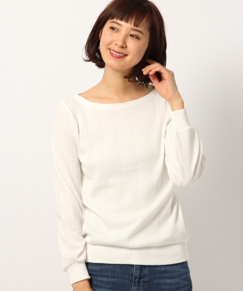 GLOBAL WORK（グローバルワーク）の「【WEB LIMITED有】リブソデパフプルオーバー9分袖/777524（Tシャツ/カットソー・レディース・ダークブルー/ライトグレー/ホワイト/その他2/ブラック/クリアレッド・LARGE/MEDIUM）」の2枚目の写真