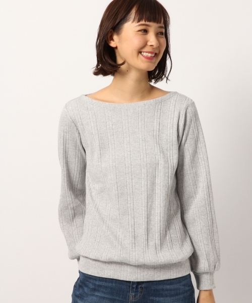 GLOBAL WORK（グローバルワーク）の「【WEB LIMITED有】リブソデパフプルオーバー9分袖/777524（Tシャツ/カットソー・レディース・ダークブルー/ライトグレー/ホワイト/その他2/ブラック/クリアレッド・LARGE/MEDIUM）」の4枚目の写真