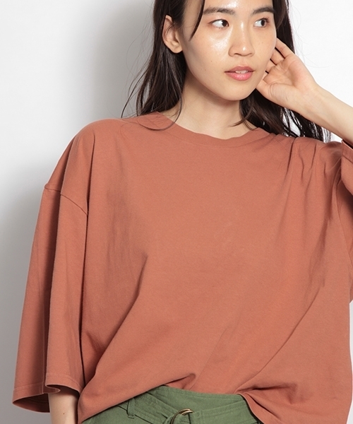 niko and...(ニコアンド)の「トリプルXLピースダイTシャツ(Tシャツ/カットソー・レディース・ホワイト/ライトブルー/ブラック/ブラウン/ライトベージュ・FREE)」の3枚目の写真