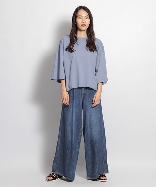 niko and...(ニコアンド)の「トリプルXLピースダイTシャツ(Tシャツ/カットソー・レディース・ホワイト/ライトブルー/ブラック/ブラウン/ライトベージュ・FREE)」の10枚目の写真