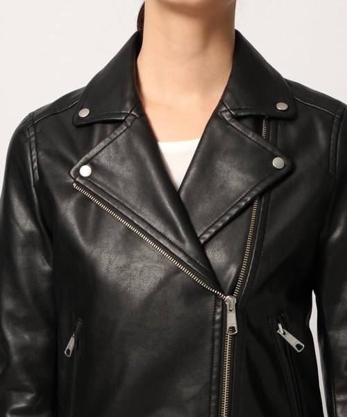 GLOBAL WORK(グローバルワーク)の「フェイクレザーライダース/795392(ライダースジャケット・レディース・ブラック・LARGE/MEDIUM)」の5枚目の写真