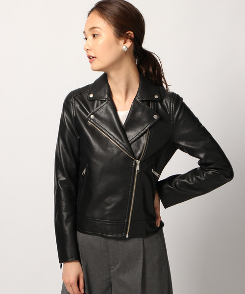 GLOBAL WORK(グローバルワーク)の「フェイクレザーライダース/795392(ライダースジャケット・レディース・ブラック・LARGE/MEDIUM)」の6枚目の写真
