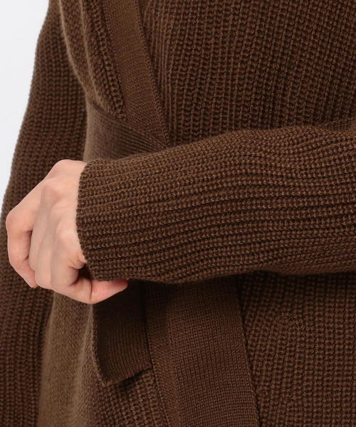 NARACAMICIE（ナラカミーチェ）の「フレアーヘムビックシルエットVカーディガン（カーディガン/ボレロ・レディース・ブラック/ブラウン・MEDIUM/X-LARGE）」の10枚目の写真