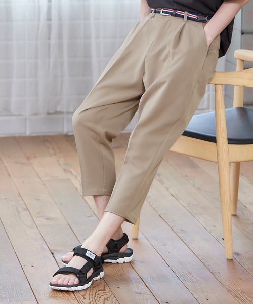 MONO-MART(モノマート)の「TRタックワイドパンツ テーパードスラックス/アンクルワイドシルエット(MONO-MART)(スラックス・メンズ・チャコールグレー/ブラック/ネイビー/モカ/グレー系その他/ベージュ系その他/キャメル/グレー系その他2/ベージュ系その他3/ベージュ系その他2・S/M/L)」の7枚目の写真