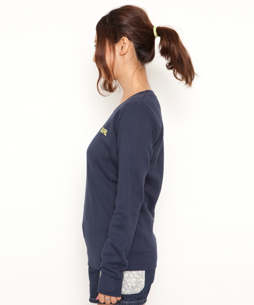 X-girl(エックスガール)の「BASIC SWEAT TOP(スウェット・レディース・ブラック/アッシュグレー/ピンク/イエロー/ネイビー・1/2)」の6枚目の写真