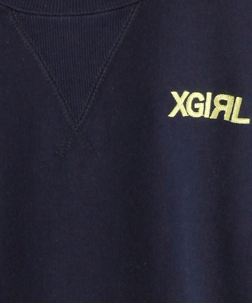 X-girl(エックスガール)の「BASIC SWEAT TOP(スウェット・レディース・ブラック/アッシュグレー/ピンク/イエロー/ネイビー・1/2)」の10枚目の写真