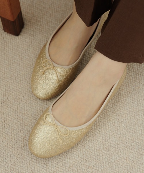 flower（フラワー）の「スパークルバレエシューズ（バレエシューズ・レディース・ブラウン/パープル/ゴールド/ブラック・7/8/9/6/5/10）」の4枚目の写真