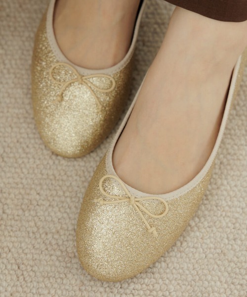 flower（フラワー）の「スパークルバレエシューズ（バレエシューズ・レディース・ブラウン/パープル/ゴールド/ブラック・7/8/9/6/5/10）」の5枚目の写真