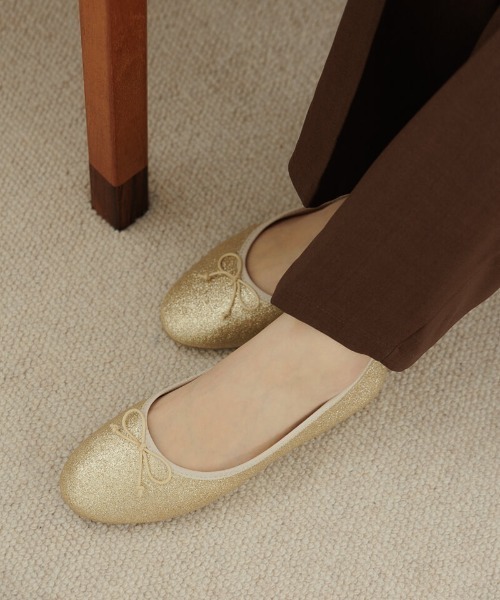 flower（フラワー）の「スパークルバレエシューズ（バレエシューズ・レディース・ブラウン/パープル/ゴールド/ブラック・7/8/9/6/5/10）」の6枚目の写真