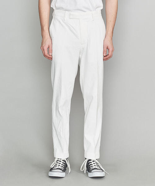 BEAUTY&YOUTH UNITED ARROWS（ビューティーアンドユースユナイテッドアローズ）の「BY ホワイト ノープリーツ スリム アンクルパンツ（チノパンツ・メンズ・ホワイト・MEDIUM/SMALL/LARGE/X-LARGE）」の3枚目の写真