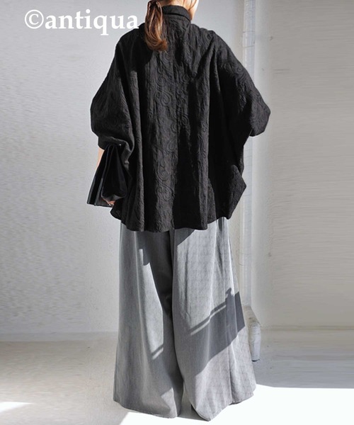 antiqua(アンティカ)の「ペイズリー柄刺繍シャツ(シャツ/ブラウス・レディース・オフホワイト/ブラック・FREE)」の18枚目の写真