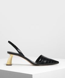 CHARLES & KEITH | スカルプチュアルヒール スリングバックパンプス / Sculptural Heel Slingback Pumps(サンダル)
