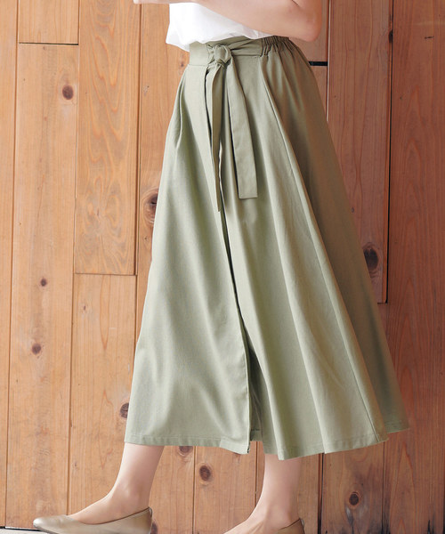 rps（アールピーエス）の「ラップ風スカート（スカート・レディース・オフホワイト/ダークベージュ/グリーン/ライトカーキ・M）」の4枚目の写真